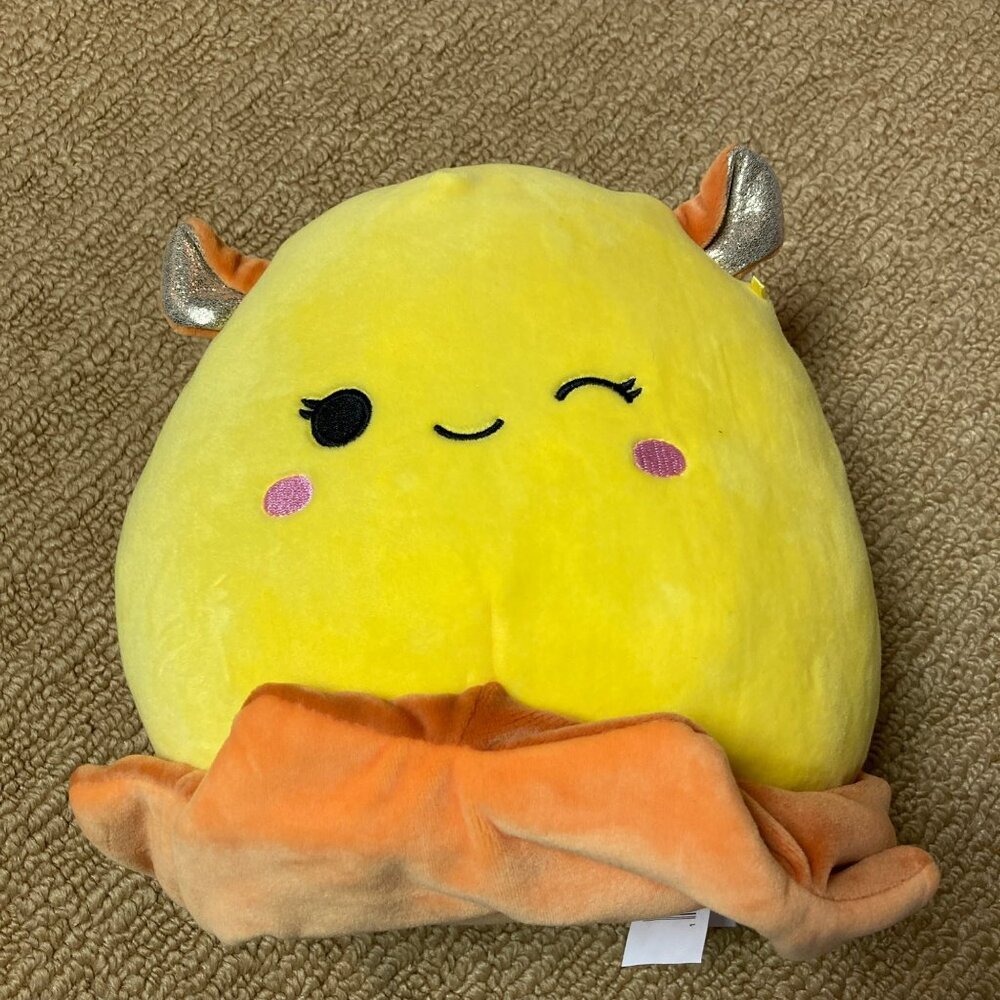 Squishmallows the Bijan Deep Sea Octopus 7 in Yellow Orange Kellytoy Sea Life